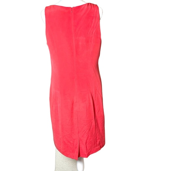 VALERIE 100% Silk Sleeveless Sheath Midi Dress Coral Size 12 Petite - NWOT - Picture 7 of 9